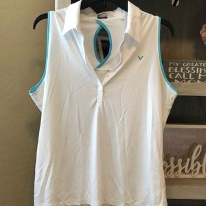 Ladies Callaway Sleeveless Golf Polo Shirt L